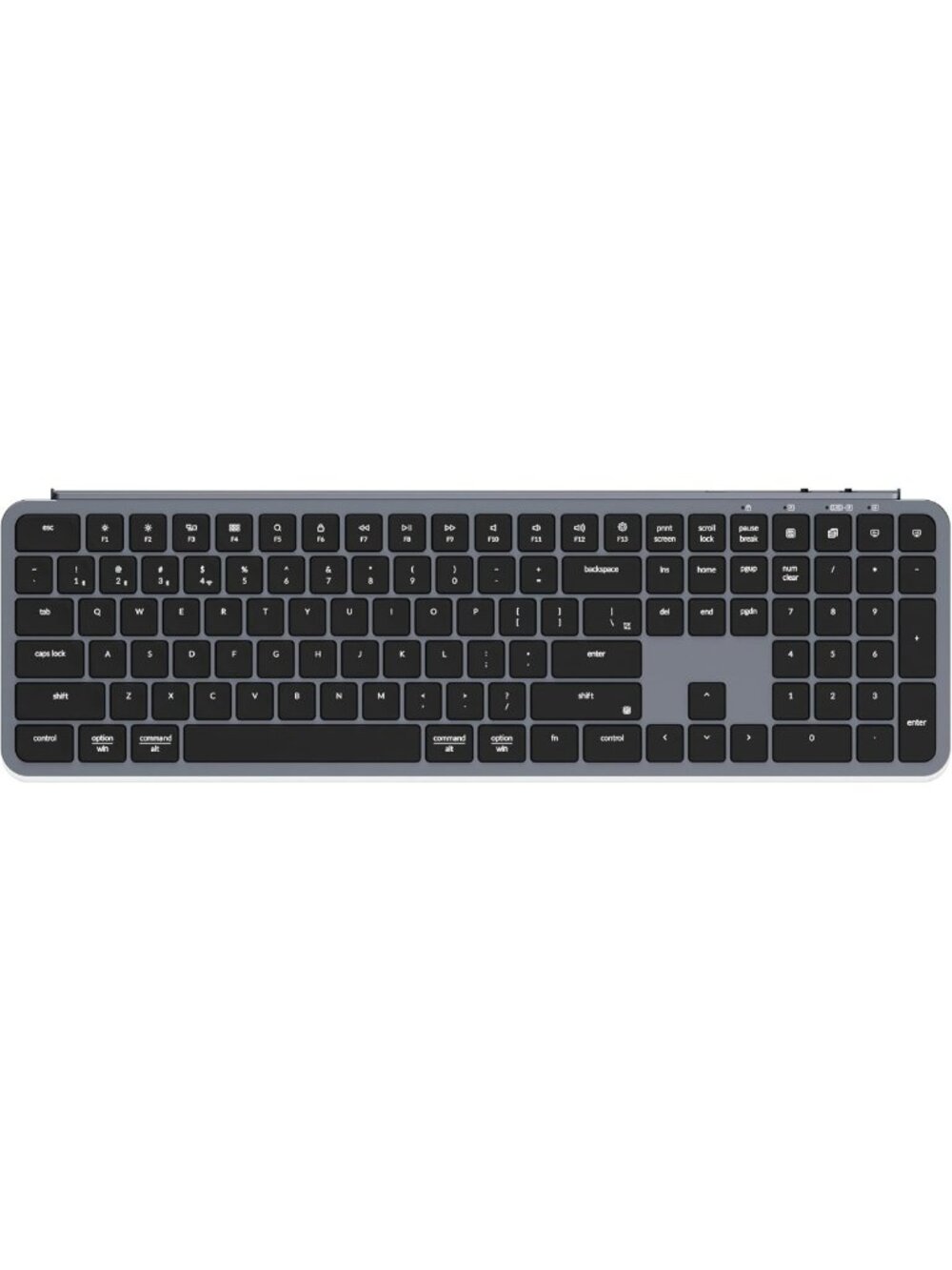 Ultra-Slim Full-Size Wireless Keyboard - Bluetooth, Space Gray, Ergonomic Design